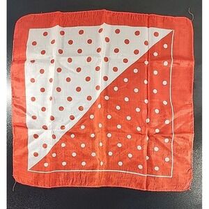 Vintage Silk Red And White Polka Dots Handkerchiefs Pocket Squares
